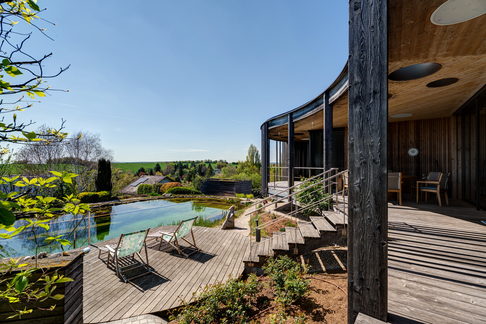 Veranda mit Badeteich, Einfamilienhaus in Streifing, Niederösterreich
